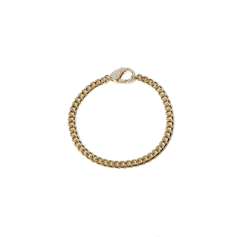 women fashion bangles -THE CUBAN LINK ICED OUT LOCK BRACELET