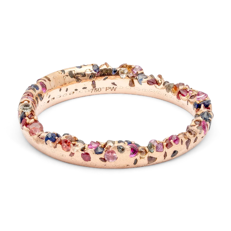 women elegant wedding rings -Rainbow Constellation Ring in Rose - Size 8.5 - 9944