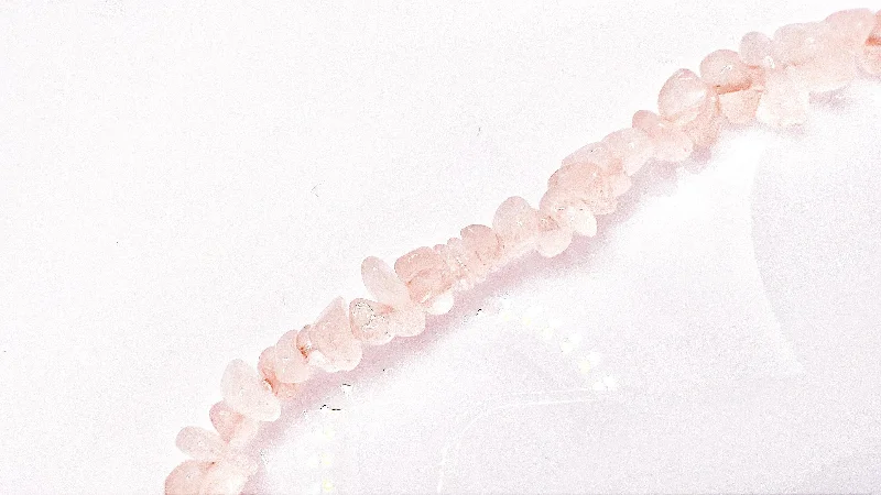 women thin bangles -Rose Quartz Crystal Raw Chip Bracelet