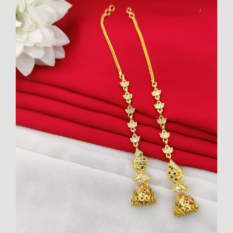 women statement drop earrings -Fancyla Gold Plated Austrian Stone Kanchain Earrings