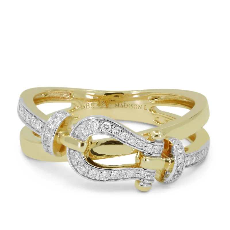 women white sapphire engagement rings -14K Yellow Gold,white Diamond Ring