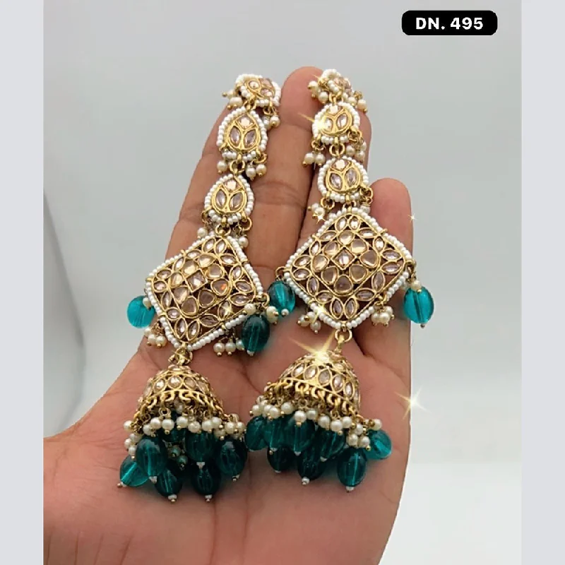 women chain earrings -Shree Chamunda Jewellers Gold Plated Kanchain Earrings