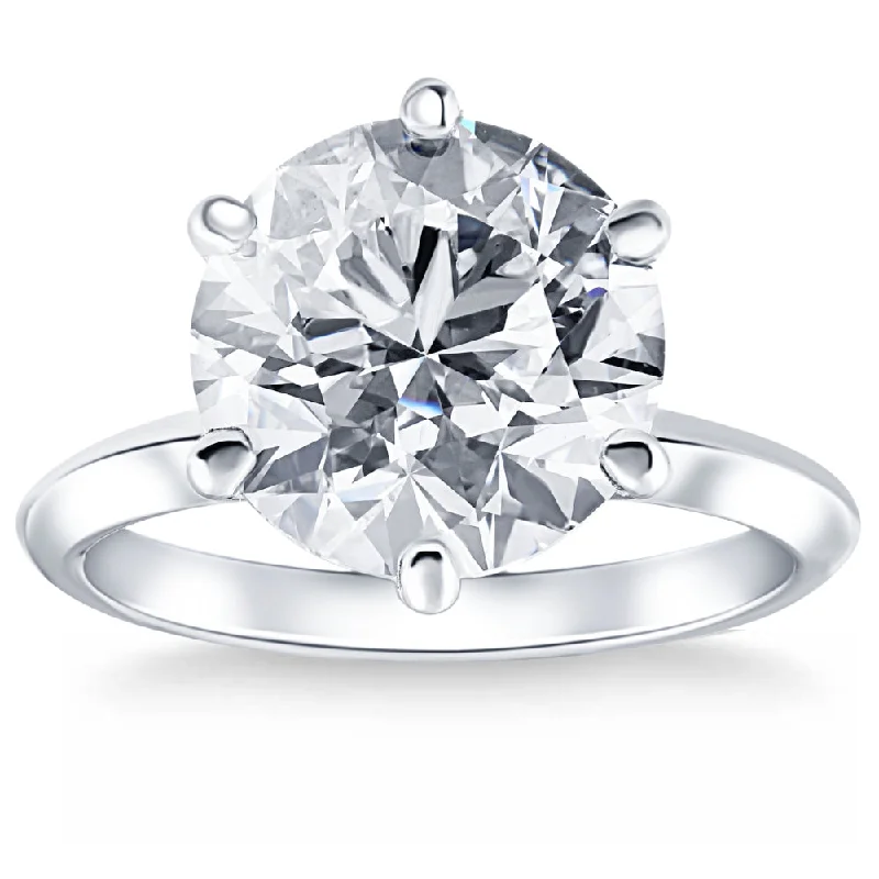 women sapphire gemstone engagement rings -Certified 6 Ct Solitaire Diamond Engagement Ring Platinum Lab Grown Size: 6.5