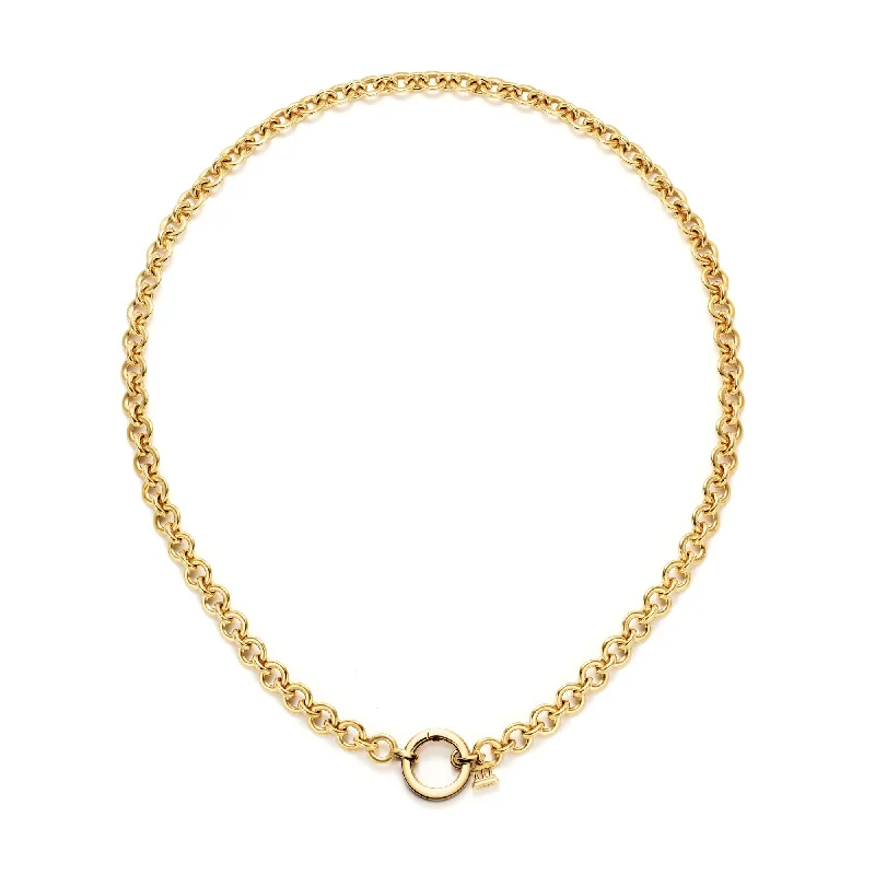 women engraved gold necklaces -18K Small Jean d'Arc Necklace