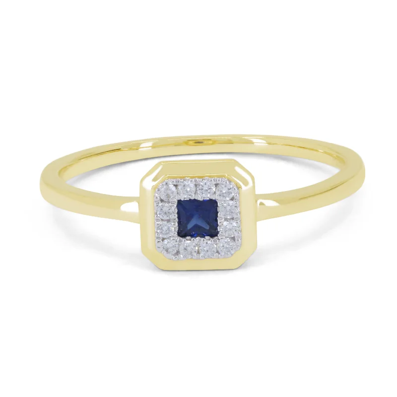 women diamond-accent engagement rings -14K Yellow Gold,sapphire Ring