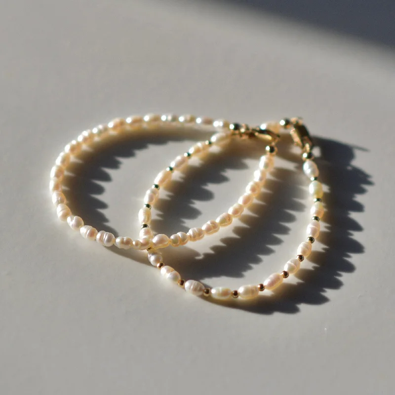 women vintage bracelets -Pearl Beaded Bracelet/Anklet