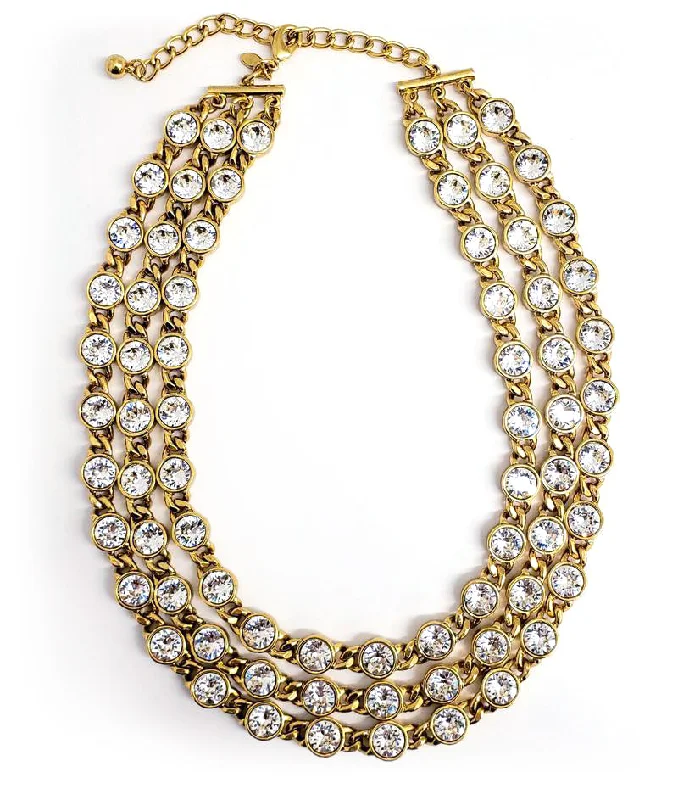 women eco-friendly necklaces -Gold and Crystal Necklace