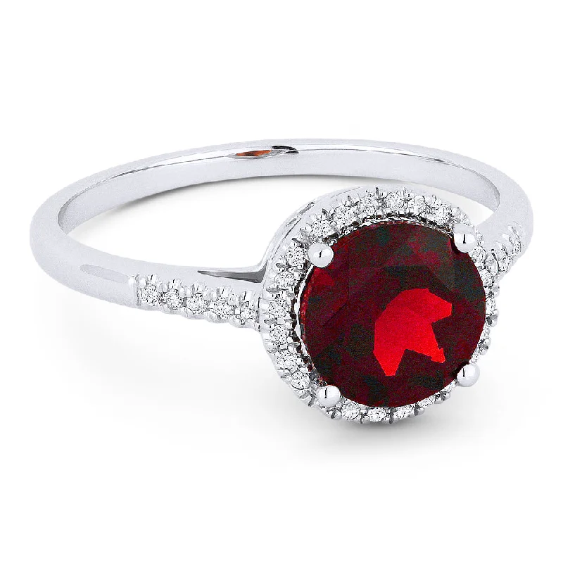 women engagement rings -14K White Gold,created Ruby Ring