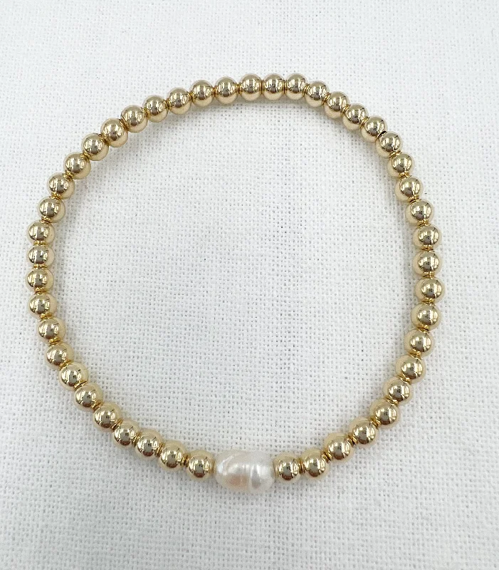 women floral bracelets -Pearl Bracelet- 4mm 14k Gold Filled