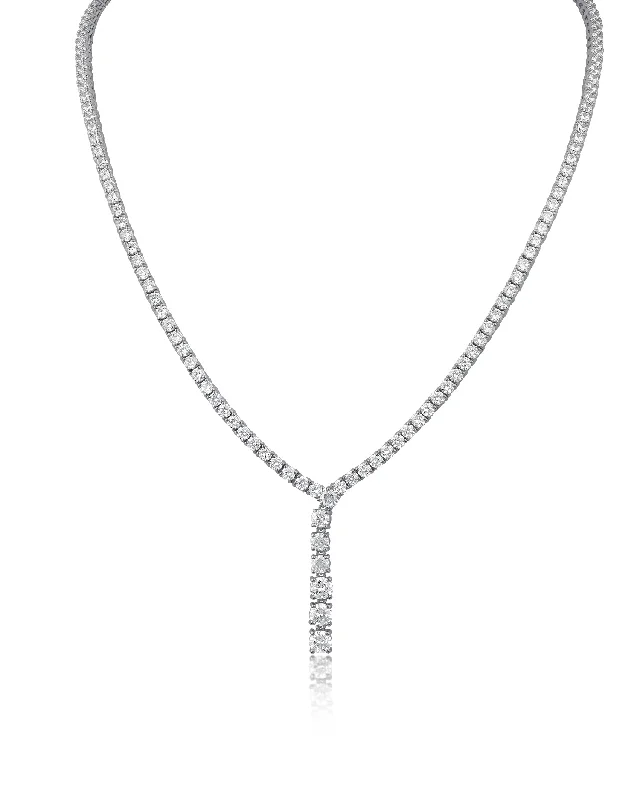 women antique necklaces -Round-Cut Cubic Zirconia Tennis Necklace