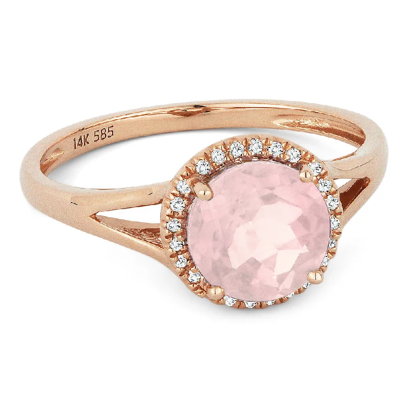 women rose gold solitaire engagement rings -14K Rose Gold,created Morganite Ring