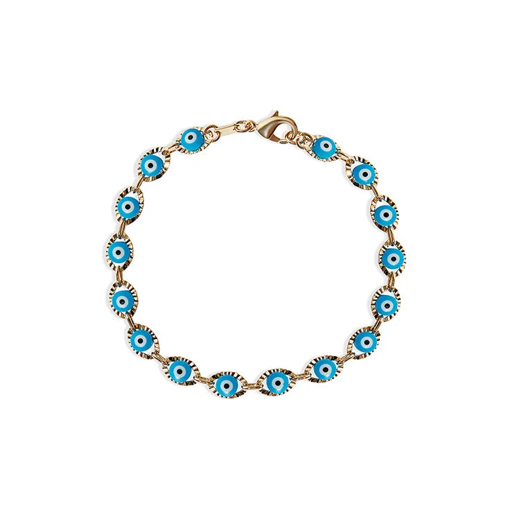 women colorful bracelets -THE LIGHT BLUE EVIL EYE BRACELET