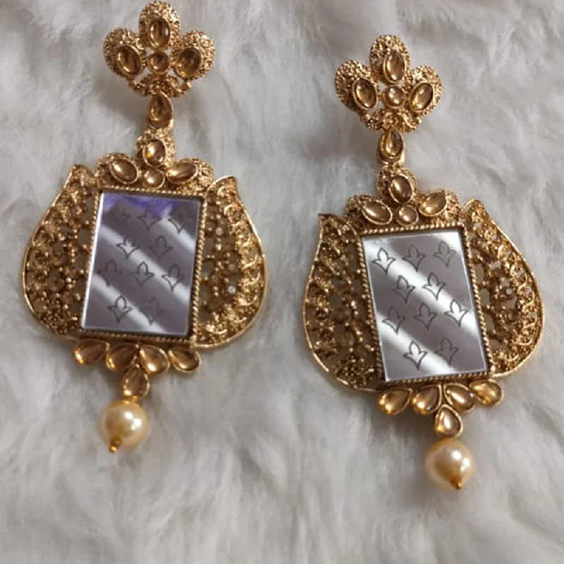 women silver earrings -Khushboo Jewellers Gold Plated Dangler Earrings