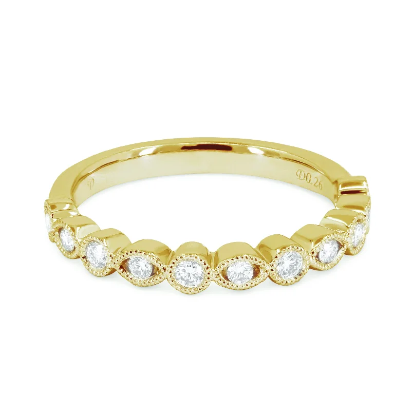 women luxury engagement ring sets -14K Yellow Gold,white Diamond Ring