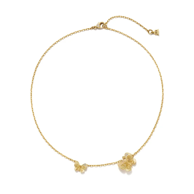 women butterfly necklaces -18K Golden Butterfly Necklace