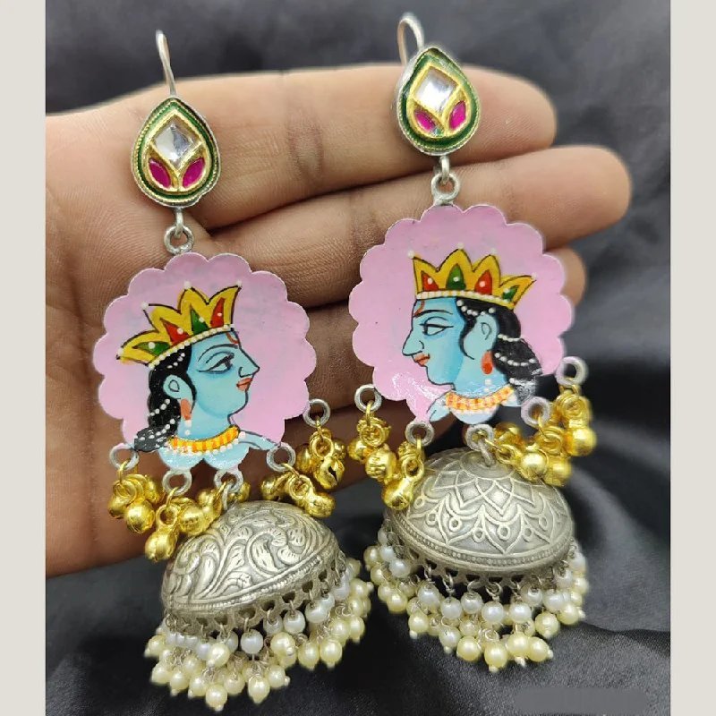 women long earrings -Fancyla 2 Tone Plated Queen Style Ghungroo Jhumki Earrings