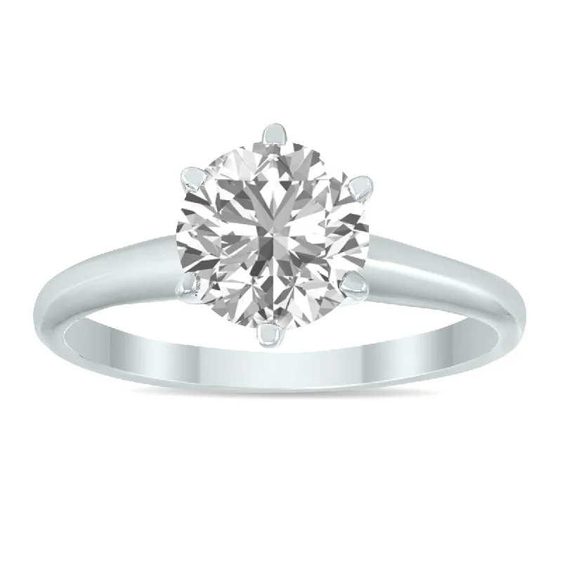 women diamond engagement rings -Igi Certified Lab Grown 1 1/10 Carat Diamond Solitaire Ring In 14K White Gold