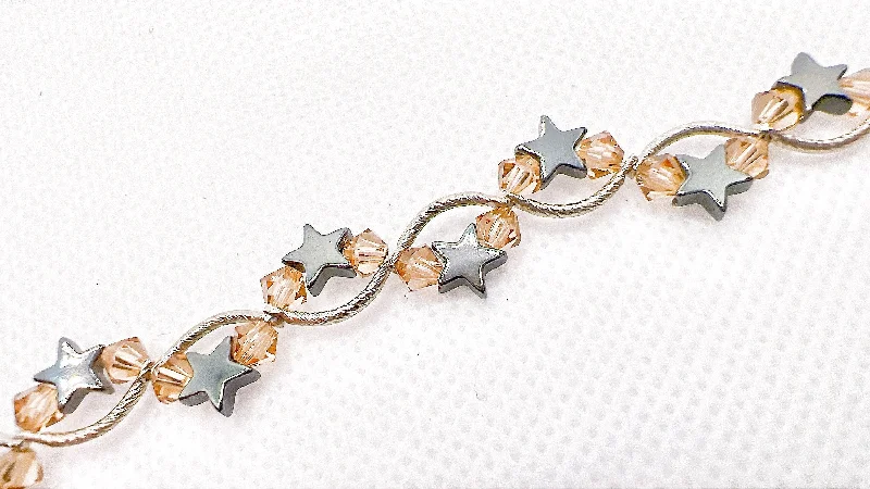 women vintage-style bangles -Brown Topaz Star Crystal Bracelet