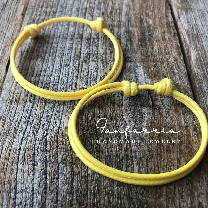 women birthstone bangles -Collins Yellow Minimalist Couple Bracelets, Waterproof