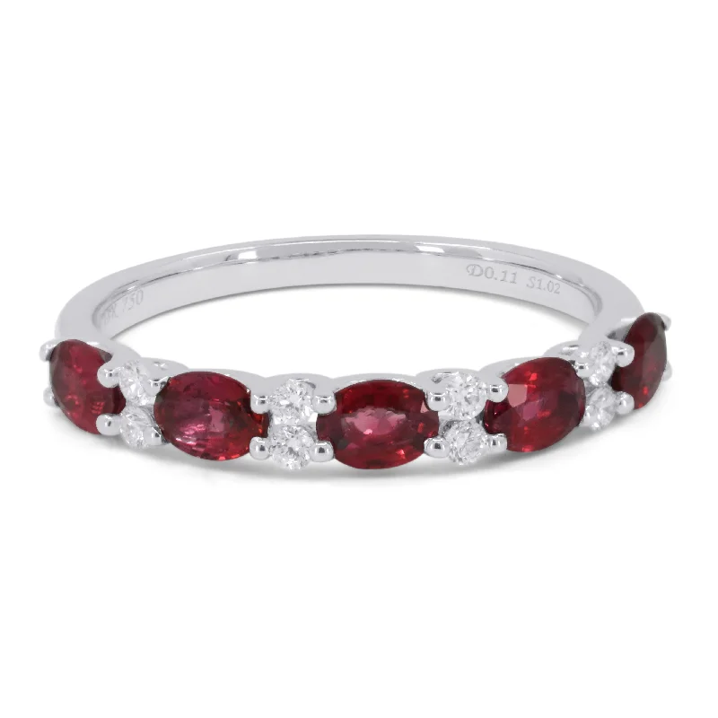 women unique engagement rings -14K White Gold,ruby Ring