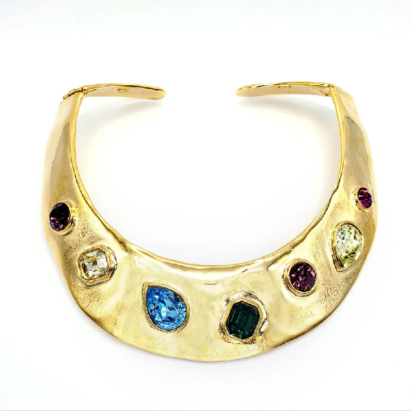 women elegant necklaces -Pastel Gemstone Collar Necklace