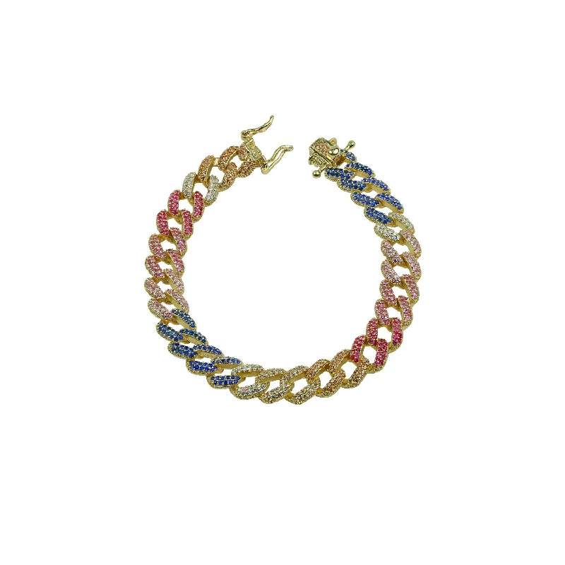 women gemstone bangles -THE RAINBOW CUBAN LINK BRACELET (CHAPTER II BY GREG YÜNA X THE M JEWELERS)