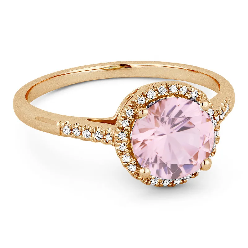 women emerald and diamond engagement rings -14K Rose Gold,created Morganite Ring