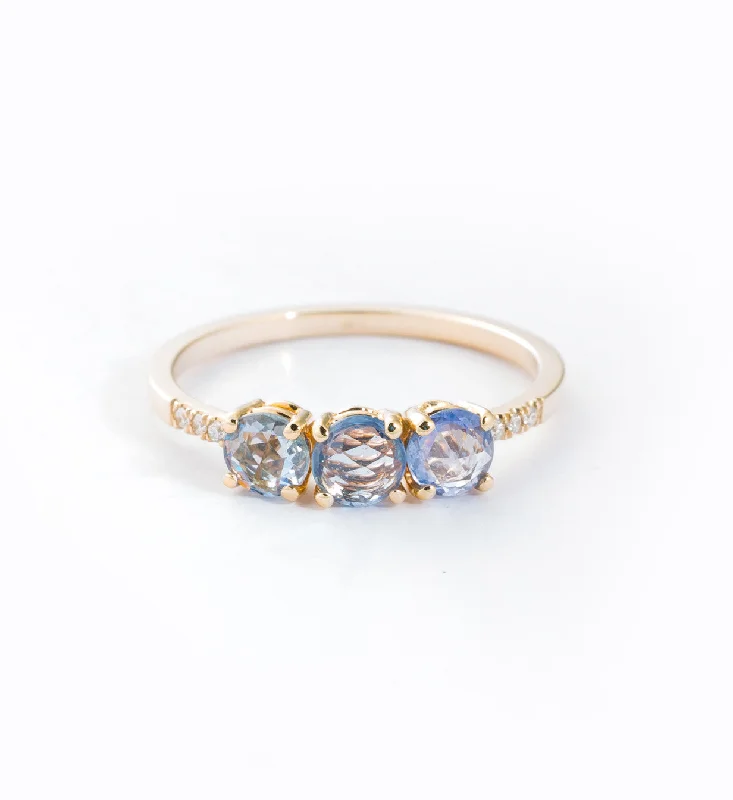 women gemstone rings -Rose Cut Sapphire Equilibrium Cuff Ring