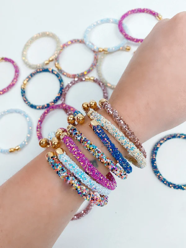 women luxury cuff bracelets -Glitter Adjustable Bracelet