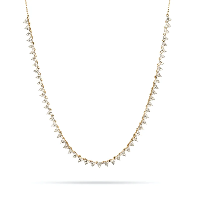 women diamond necklaces -Diamond Cluster Half Riviera Necklace