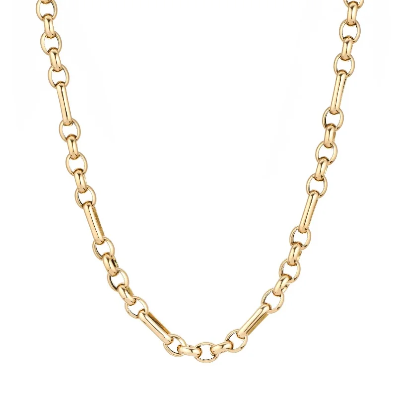 women anniversary necklaces -Mixed Rolo Cable Chain Necklace