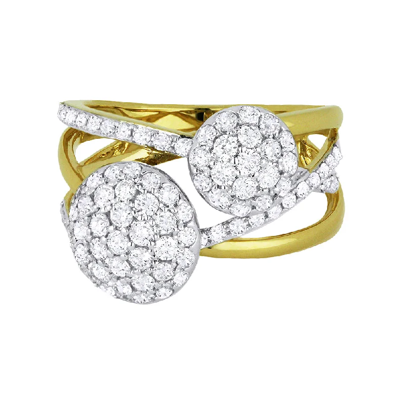 women vintage-style engagement rings -14K White And Yellow Gold,white Diamond Ring