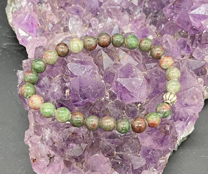 women oval bracelets -8mm Ruby Fuschite Stretchy Bracelet