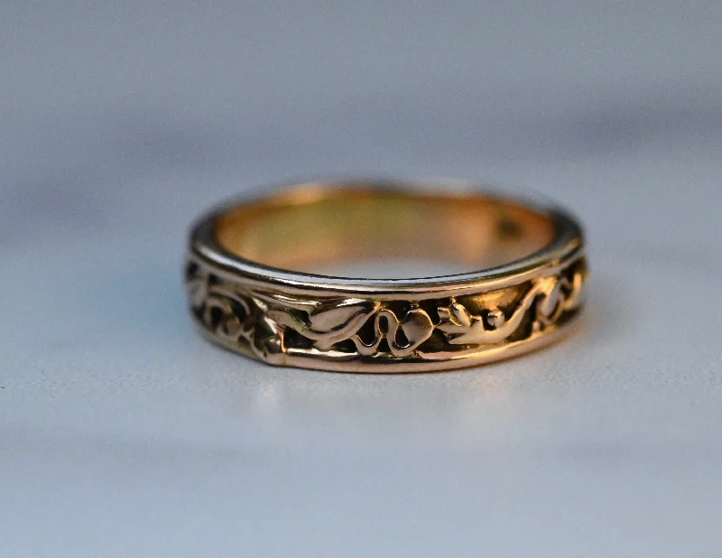 women engagement rings -14k Gold Vine Ring Band- Made To Order