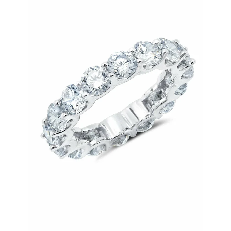 women fashion rings -CRISLU Large Round Cut Eternity Band