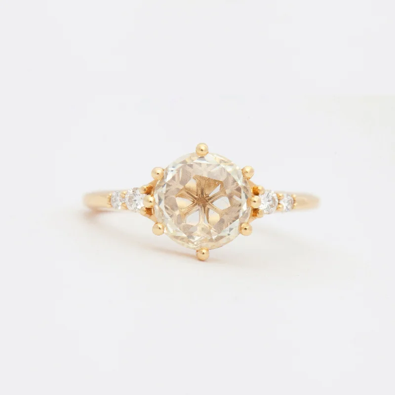 women delicate rings -Icy Rose-Cut Diamond Ring