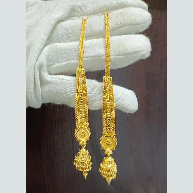 women gold earrings -Pari Art Jewellery Gold Forming Jhumki Earrings