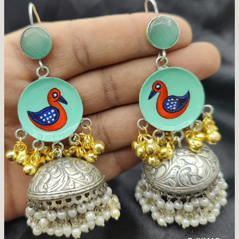 women elegant earrings -Fancyla 2 Tone Plated Duck Style Ghungroo Jhumki Earrings