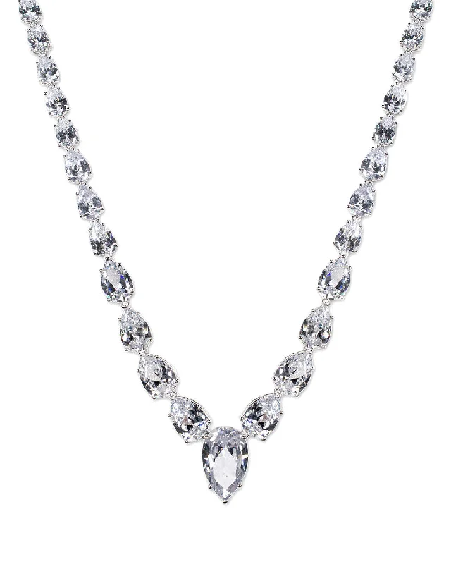 women eco-friendly necklaces -Pear CZ Necklace