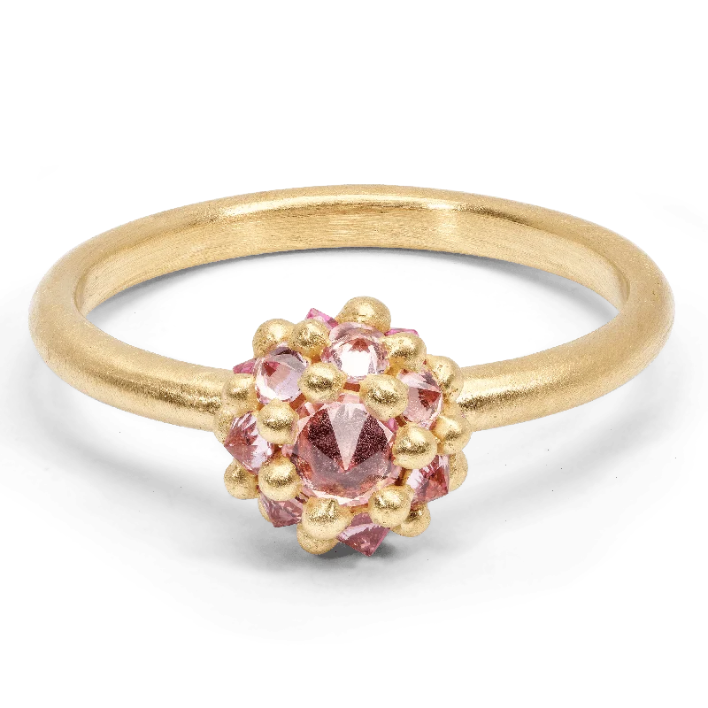 women diamond rings -Small Pink Sputnik Ring - Size 5.25 - 9709