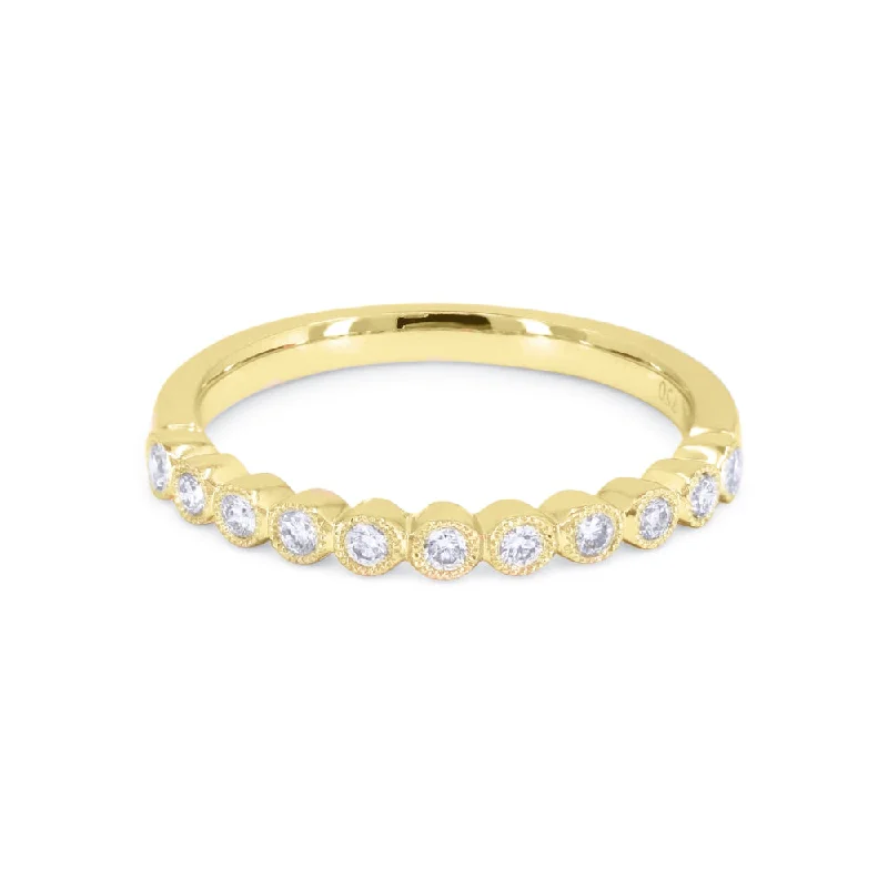 women birthstone engagement rings -14K Yellow Gold,white Diamond Ring