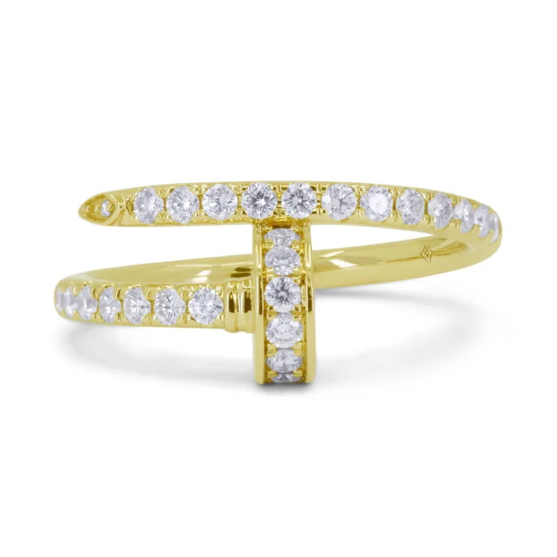 women halo engagement ring sets -14K Yellow Gold,white Diamond Ring