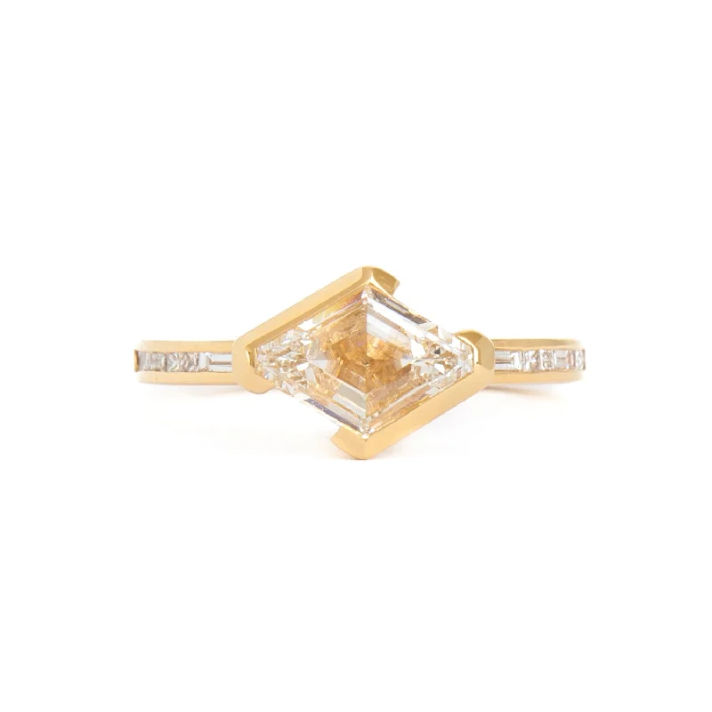 women bold rings -0.83 ct Lozenge Diamond Portico Ring