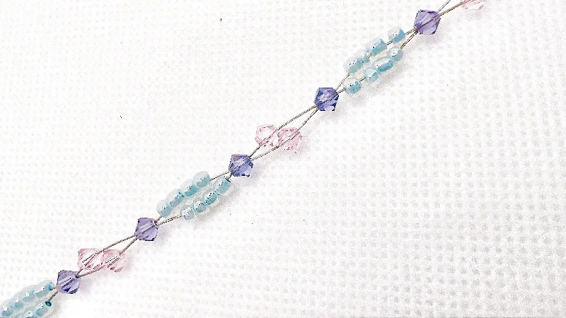 women boho bracelets -Pink Lavender Crystal Minimalist Bracelet