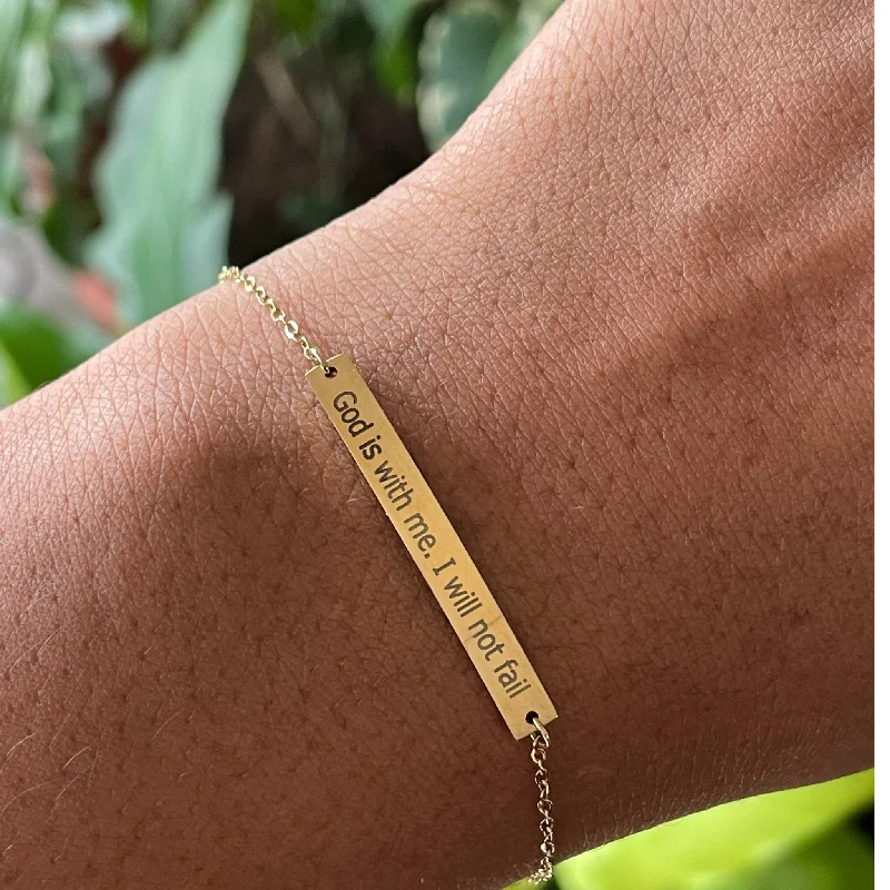 women custom engraved bangles -Affirmation Bar Bracelet (Customizable)