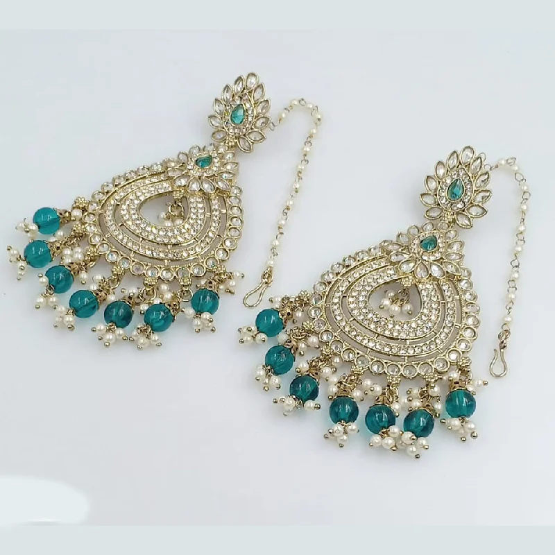 women boho earrings -Rani Sati Jewels Gold Plated Crystal Stone Dangler Earrings