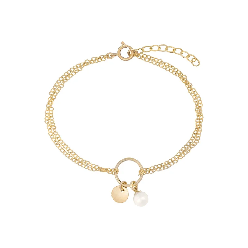 women adjustable bangle sets -Eternity Pearl Bracelet