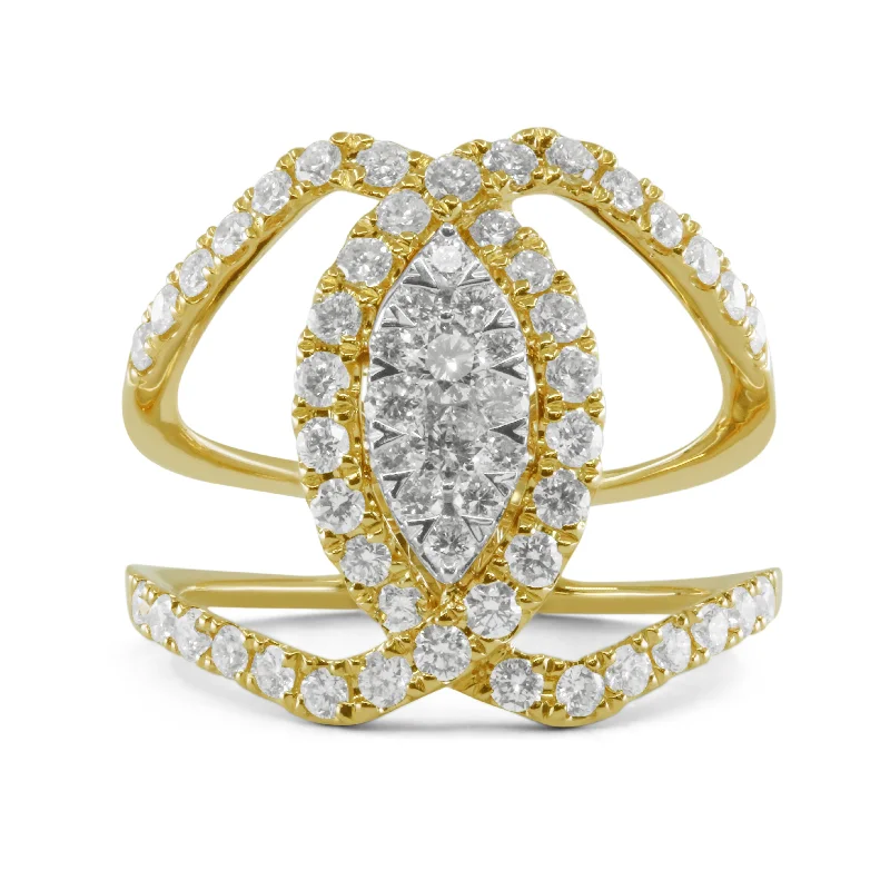 women cushion cut diamond engagement rings -14K White And Yellow Gold,white Diamond Ring