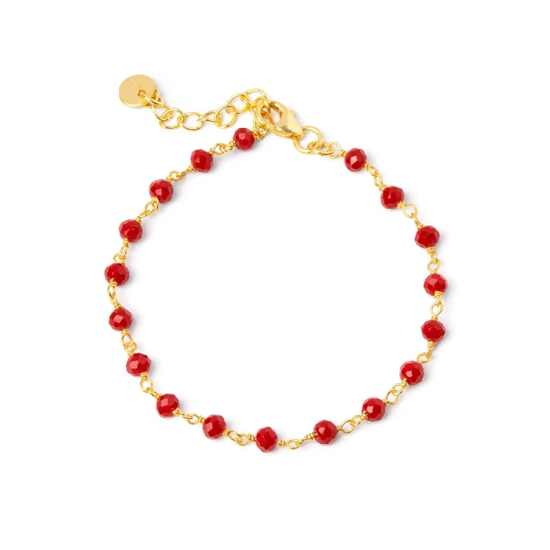 women vintage bracelets -Crystals Cherry Gold Bracelet