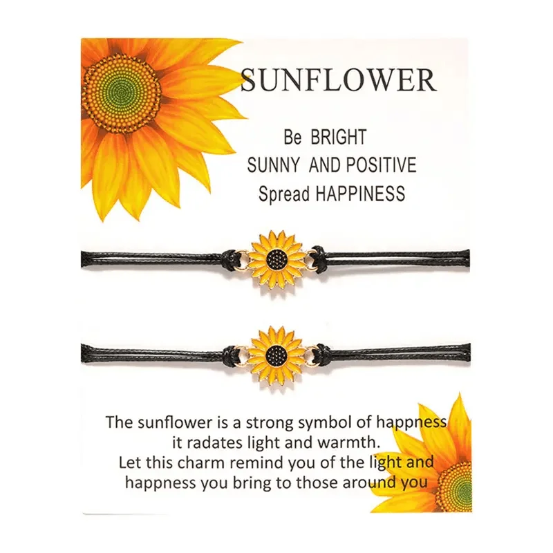 women adjustable bangles -Sunflower Bracelet Set